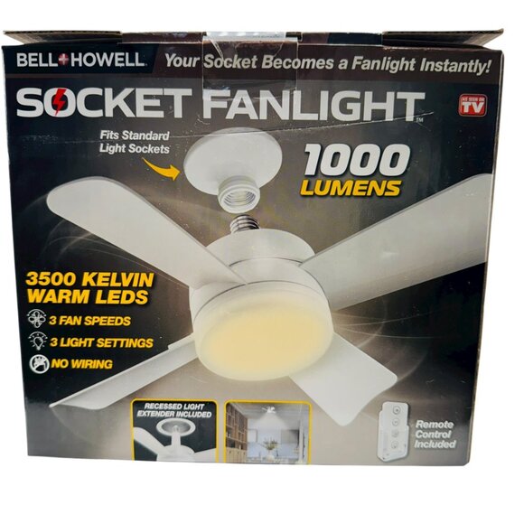 Bell & Howell Socket Fanlight With Remote Control Included - Picture 3 of 6